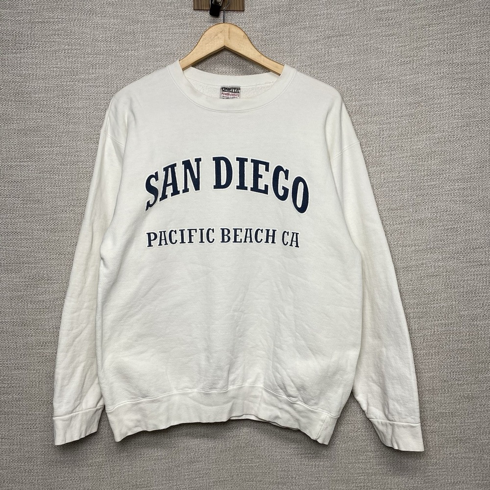 San Diego Spellout Oneita Power Sweats Sweater Pullover Crew Neck Crew Neck USA